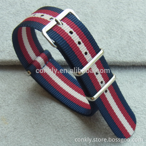 24mm Nylon watch strap with 304L SS polished hardware